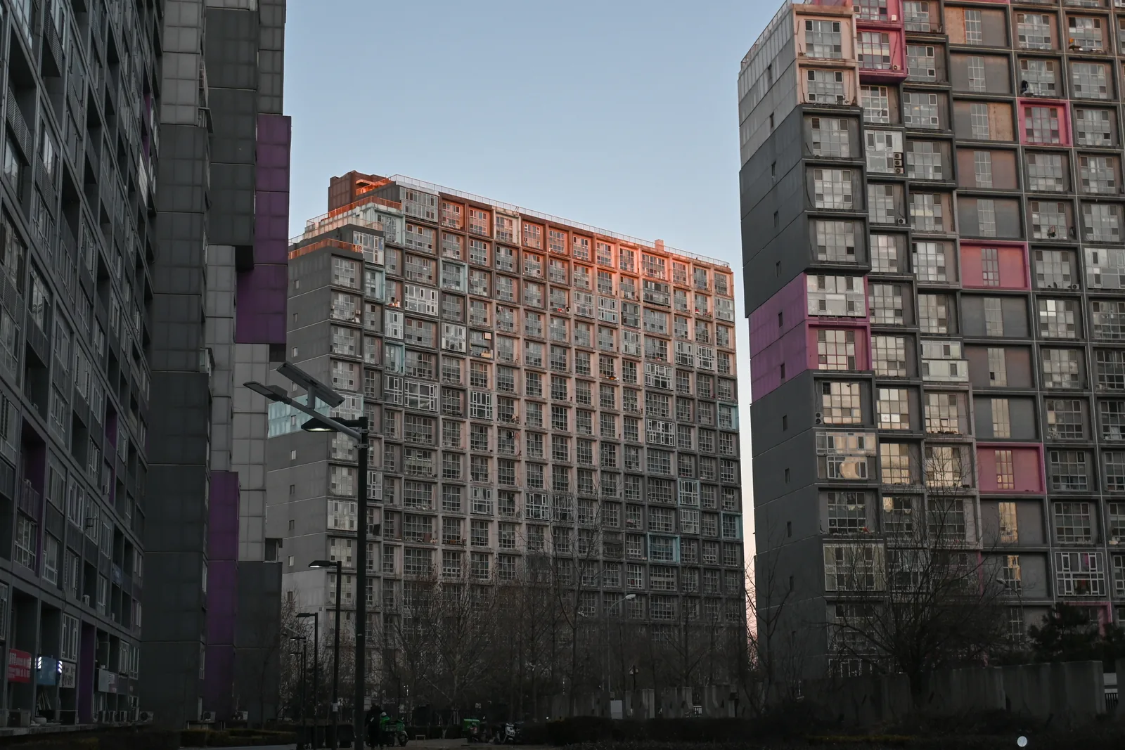 The same block, from below