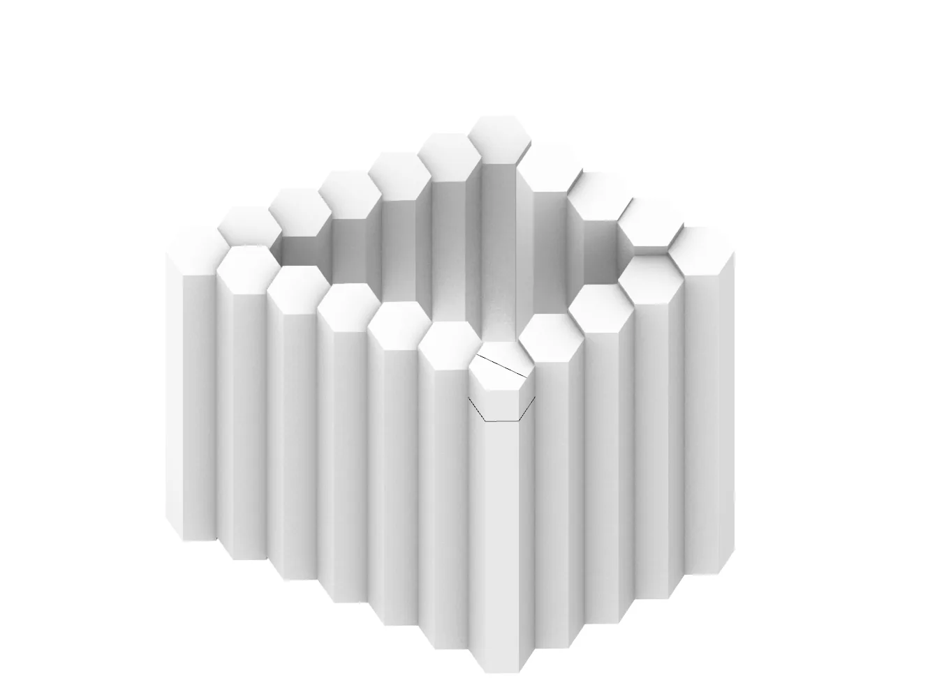 The hexagon ring, sketched in 3D