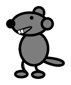 The mouse, grinning