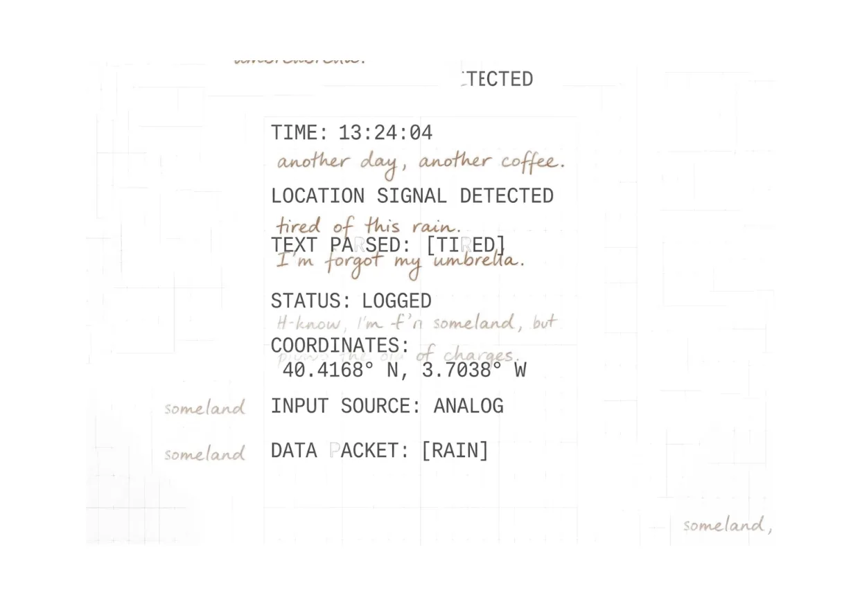 Booklet, the diary turned into system text