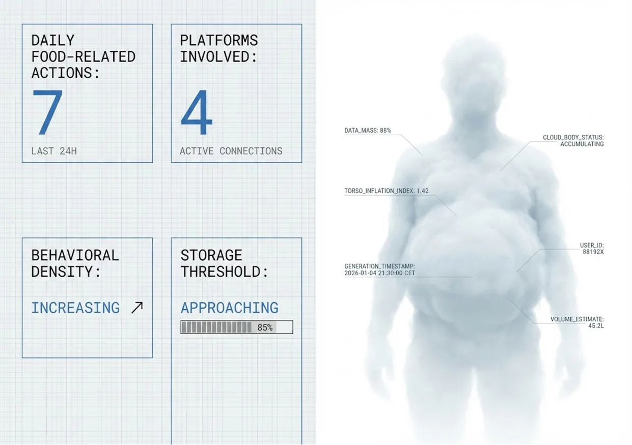 Booklet, a data panel and the cloud body