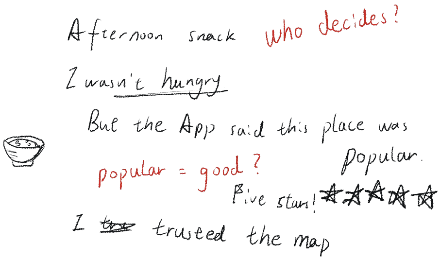 Diary, 14 Oct: the key lines in my handwriting