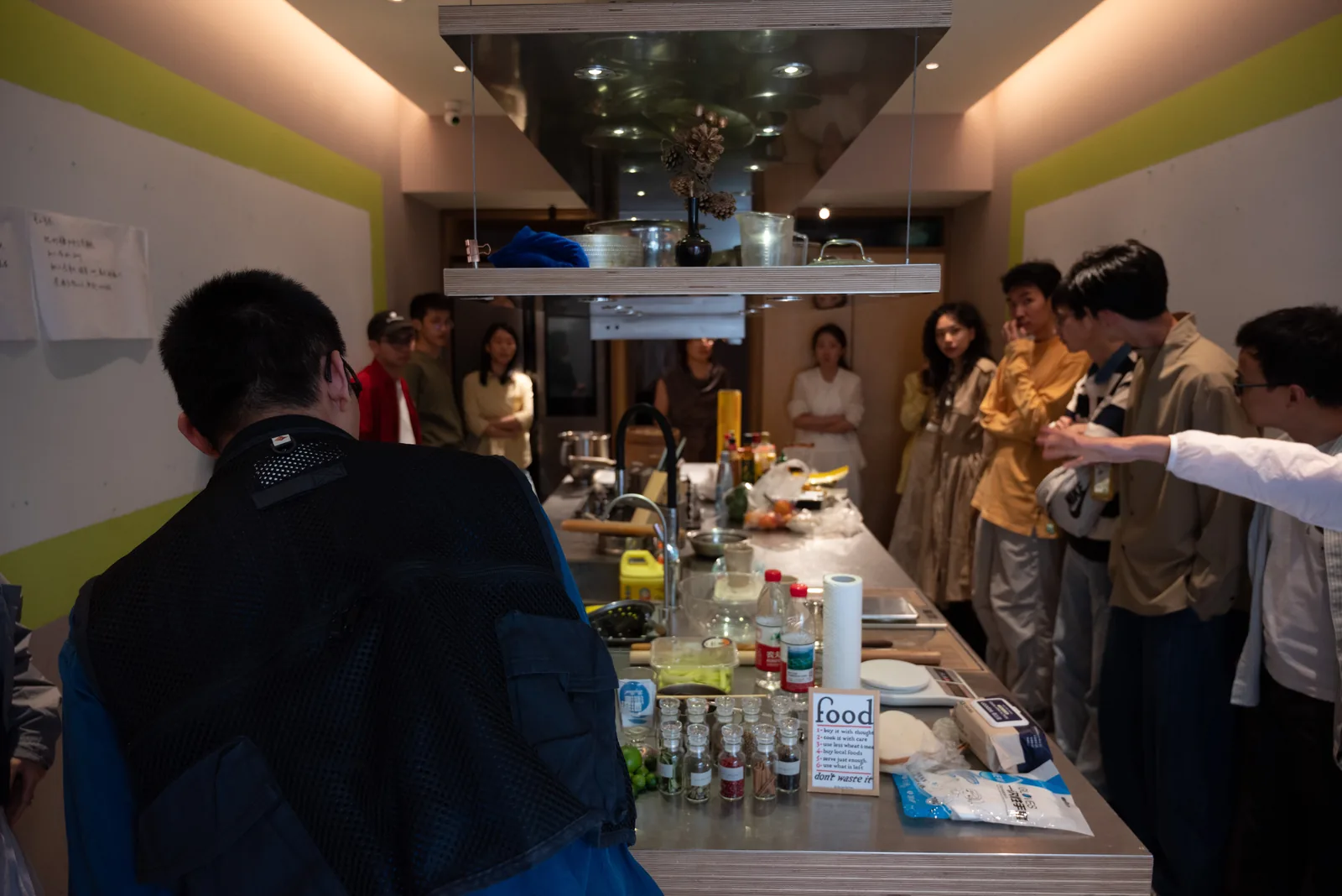 The start, from behind the group: everyone along the table