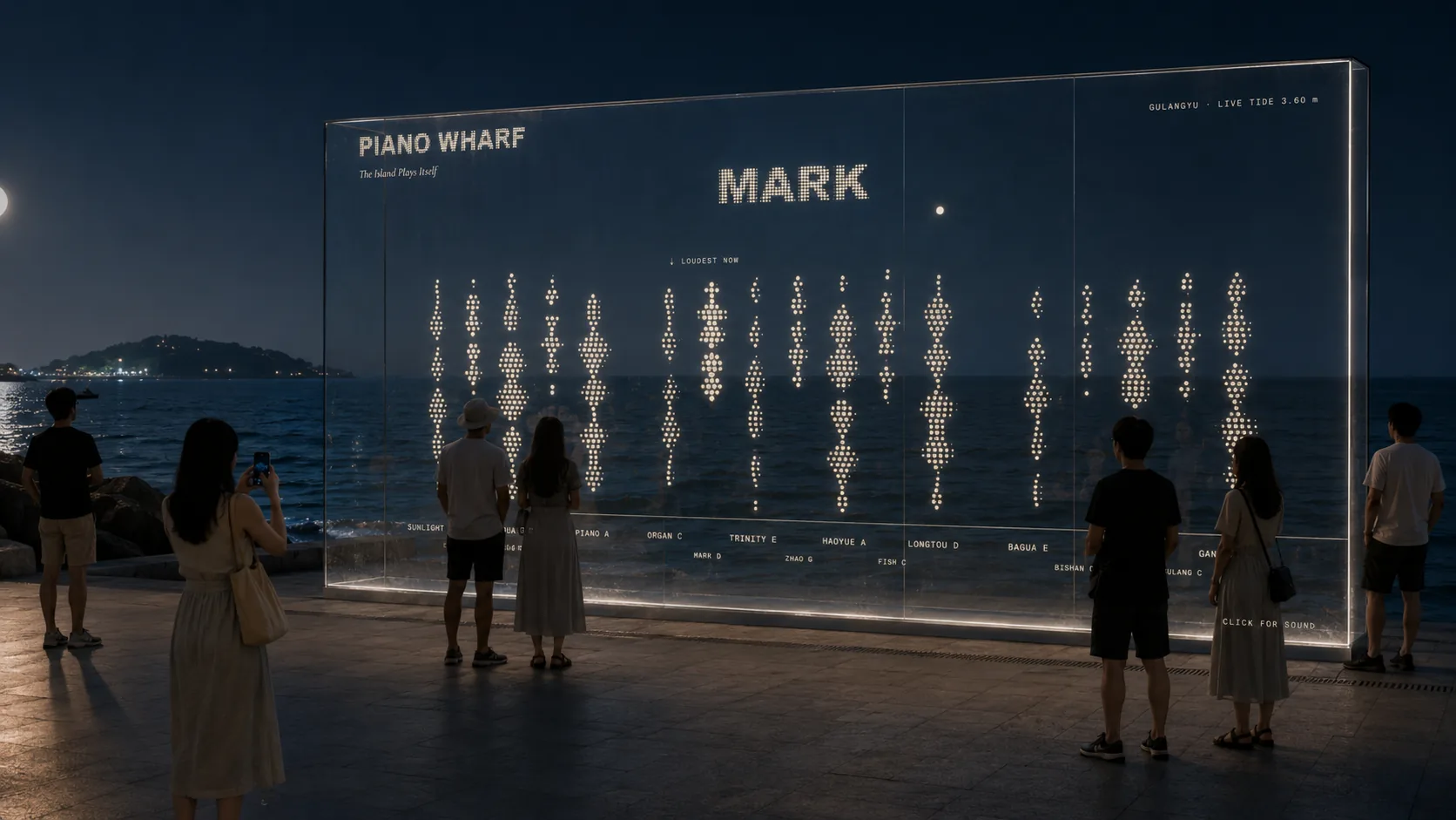 The proposal at night, on the waterfront: an AI-generated image