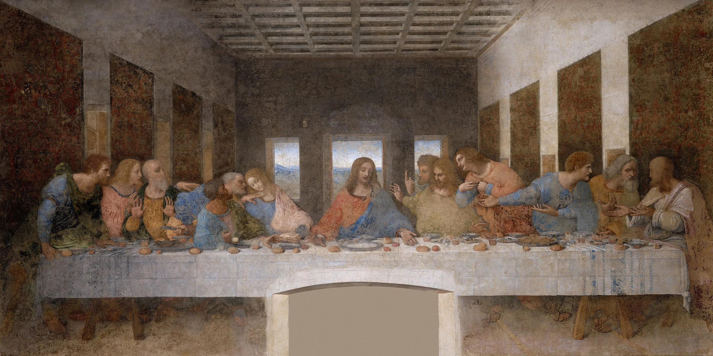 The Last Supper, Leonardo da Vinci, c. 1495–1498, Santa Maria delle Grazie, Milan