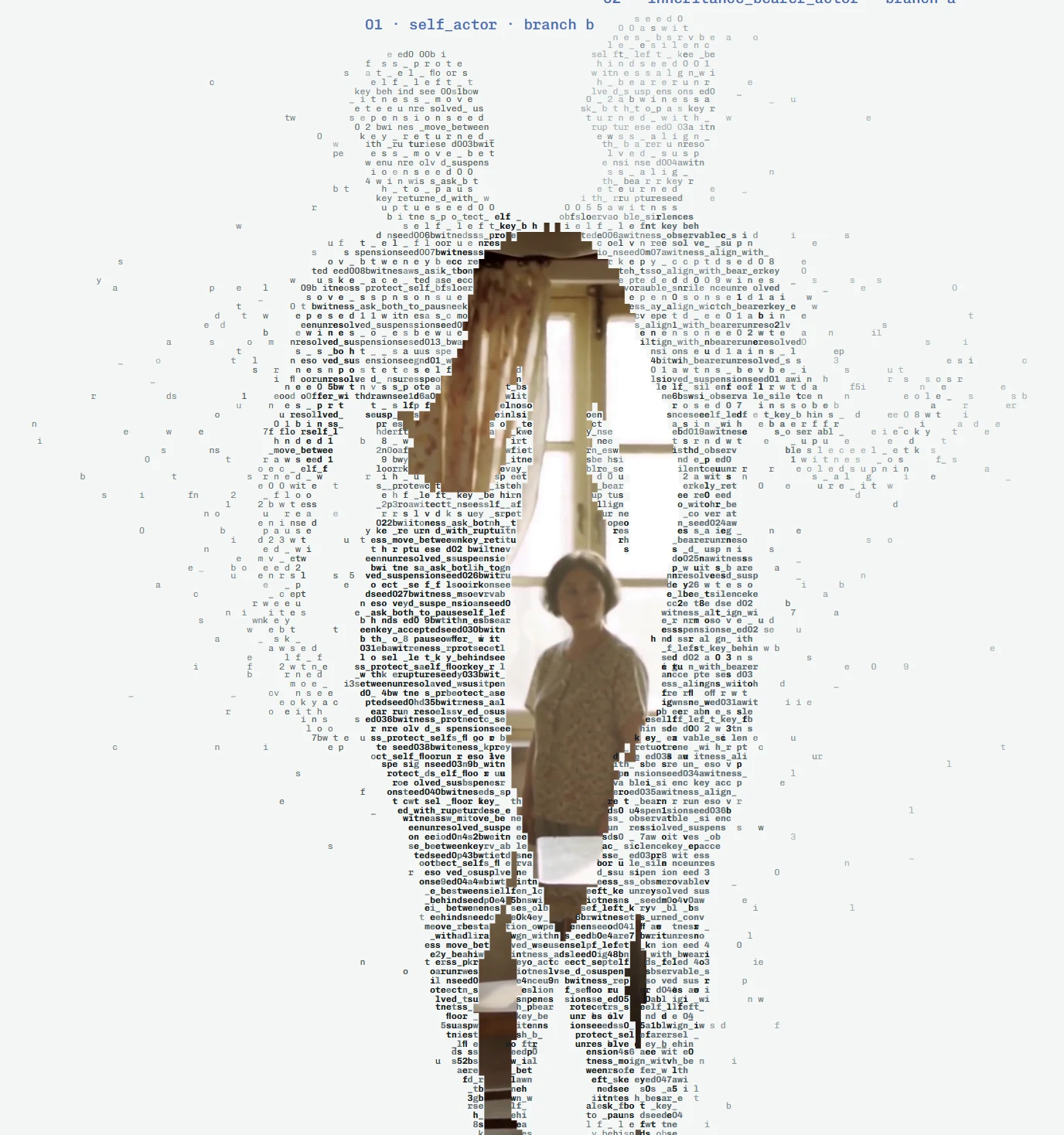 Son and father printed in the characters of their own runs; the home video inside